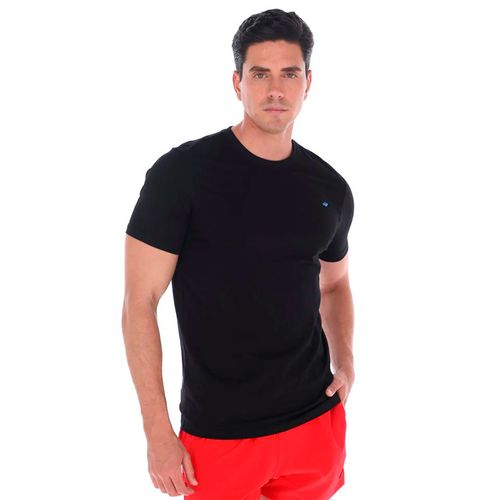 Playera Casual Para Caballero Porto Blanco Negro TBASIC-02