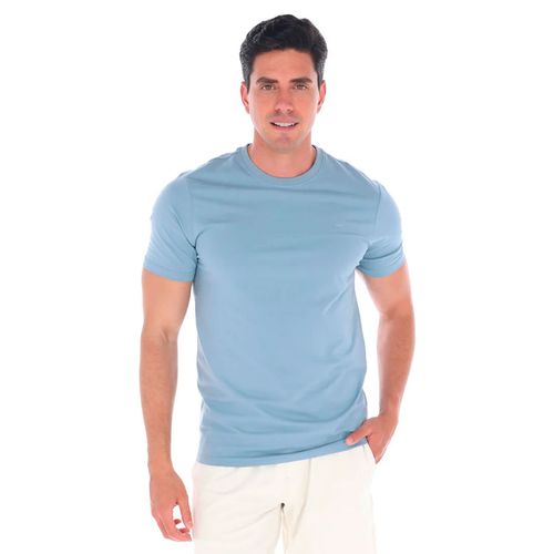 Playera Casual Para Caballero Porto Blanco Azul TBASIC-31