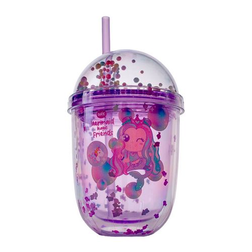 Vaso Con Popote Sirena Onix Multicolor 14887324001