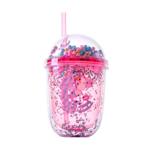 Vaso Con Popote Unicornio Onix Multicolor 14887324002