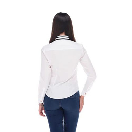 Blusa Camisera Para Dama Porto Blanco Blanco D-2193