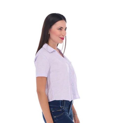 Blusa Camisera Para Dama Porto Blanco Morado D-2218