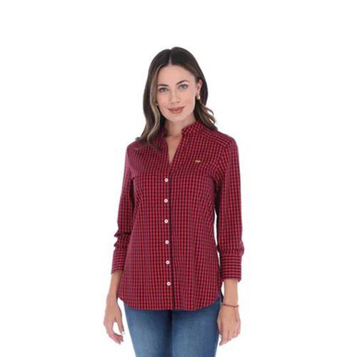 Blusa Camisera Para Dama Porto Blanco Rojo D-2265