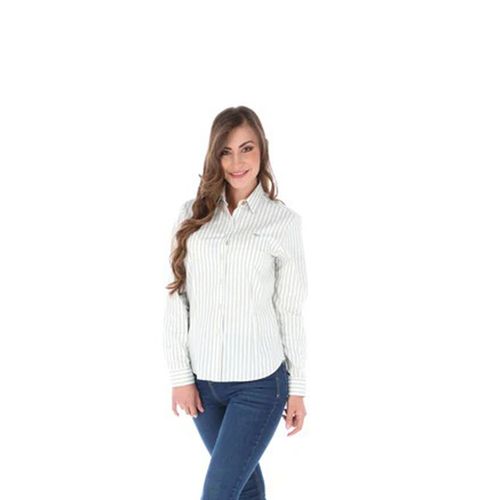 Blusa Camisera Para Dama Porto Blanco Verde D-2105