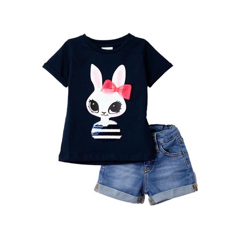 Conjunto De Short Y Playera Para Niña Choys Marino 8257