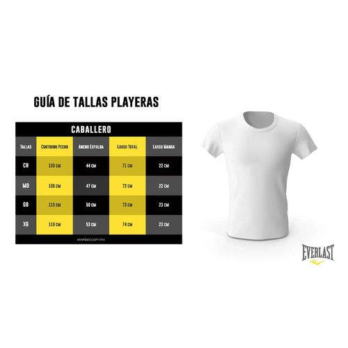Playera deportiva para caballero Everlast v57000 negro