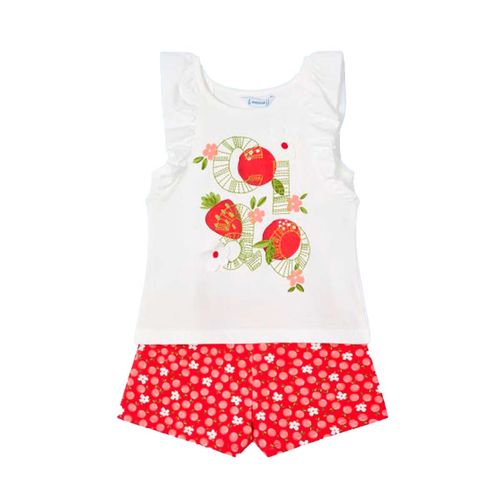 Conjunto De Playera Y Short Para Niña Mayoral Rojo 3264