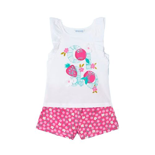 Conjunto De Playera Y Short Para Niña Mayoral Fucsia 3264