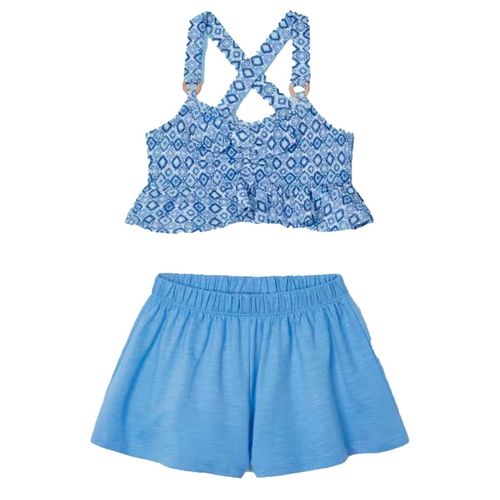 Conjunto de playera y short para niña Mayoral azul 3265