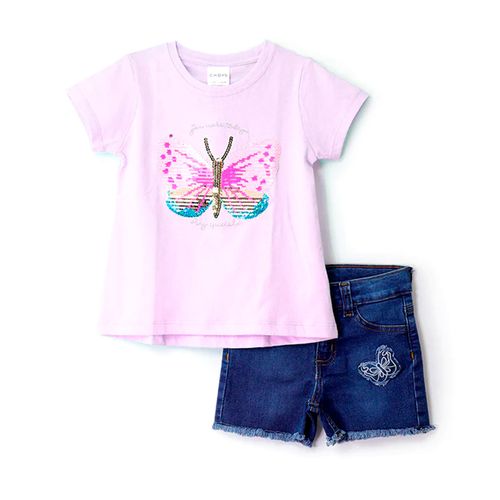 Conjunto De Playera Y Short Para Niña Choys Rosa 8266