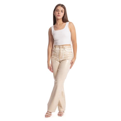 Pantalón De Mezclilla Para Dama Balam Dorado BL6616