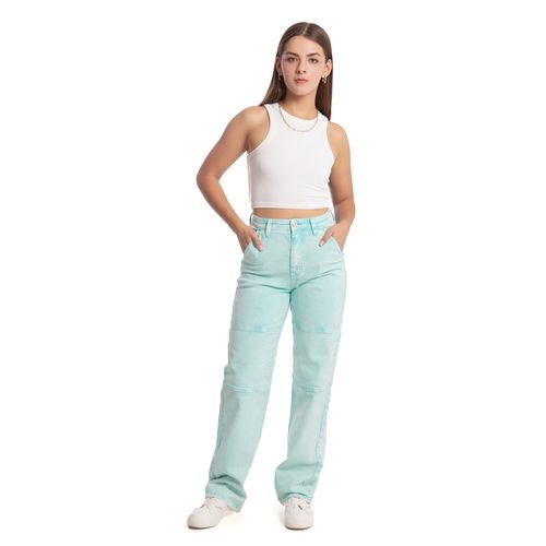 Pantalón de mezclilla para dama Balam verde bl6621