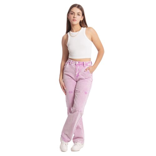 Pantalón de mezclilla para dama Balam lila bl6621