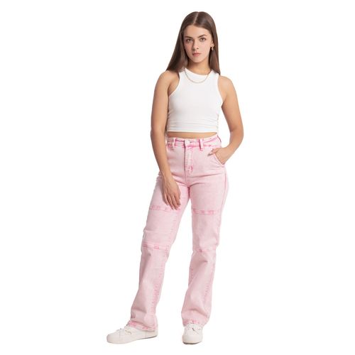 Pantalón De Mezclilla Para Dama Balam Rosa BL6621