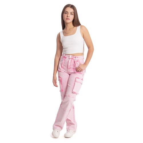 Pantalón De Mezclilla Para Dama Balam Rosa BL6614