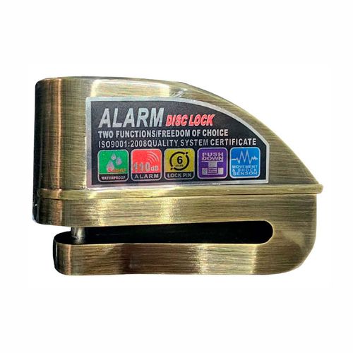Candado con alarma para motocicleta  BDS cromo alarma