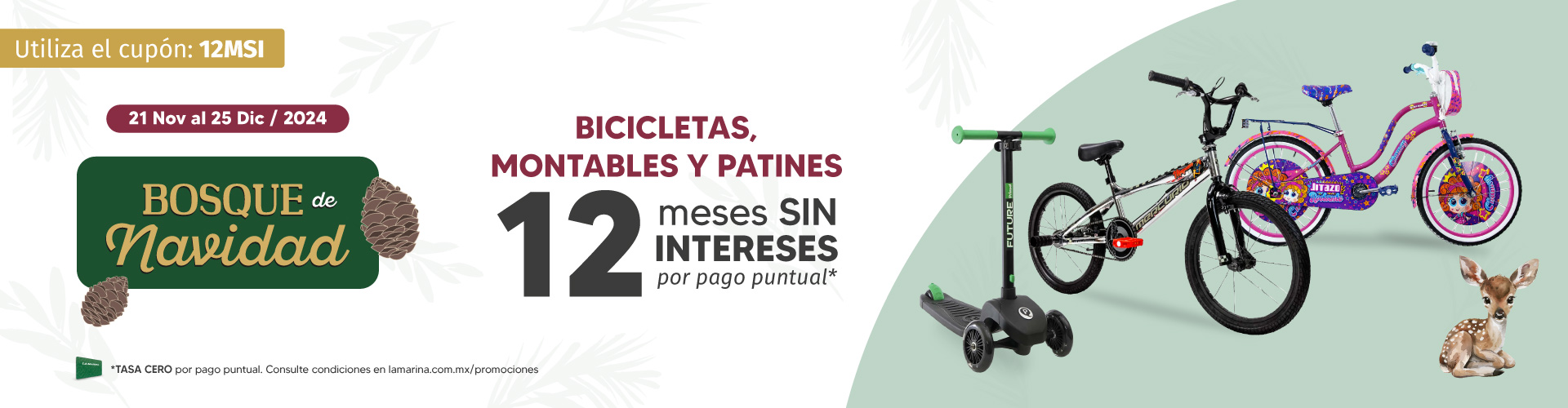 Bicicletas, montables y patines con 12 MSI