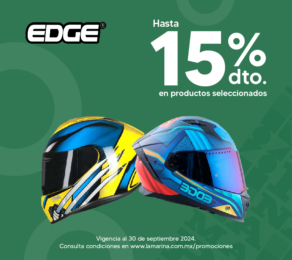 Cascos EDGE con hasta 15% de descuento en productos seleccionados 