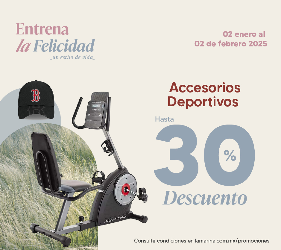 Accesorios deportivos con hasta 30% dto 