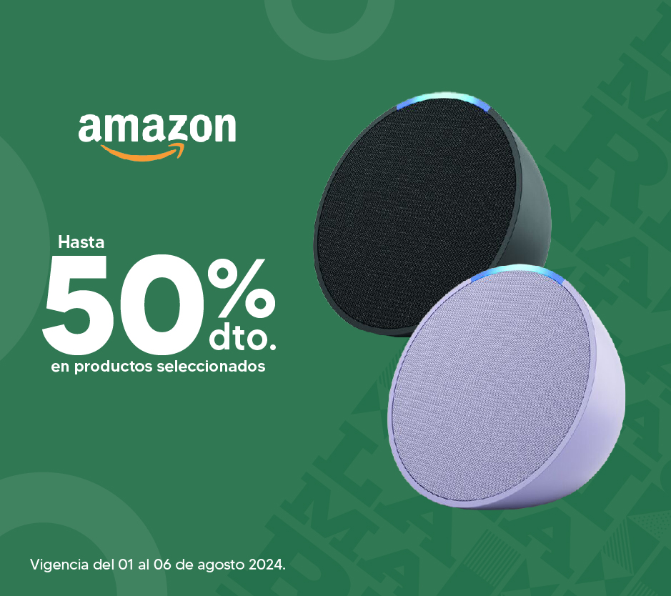 Amazon con 50% de descuento en productos seleccionados